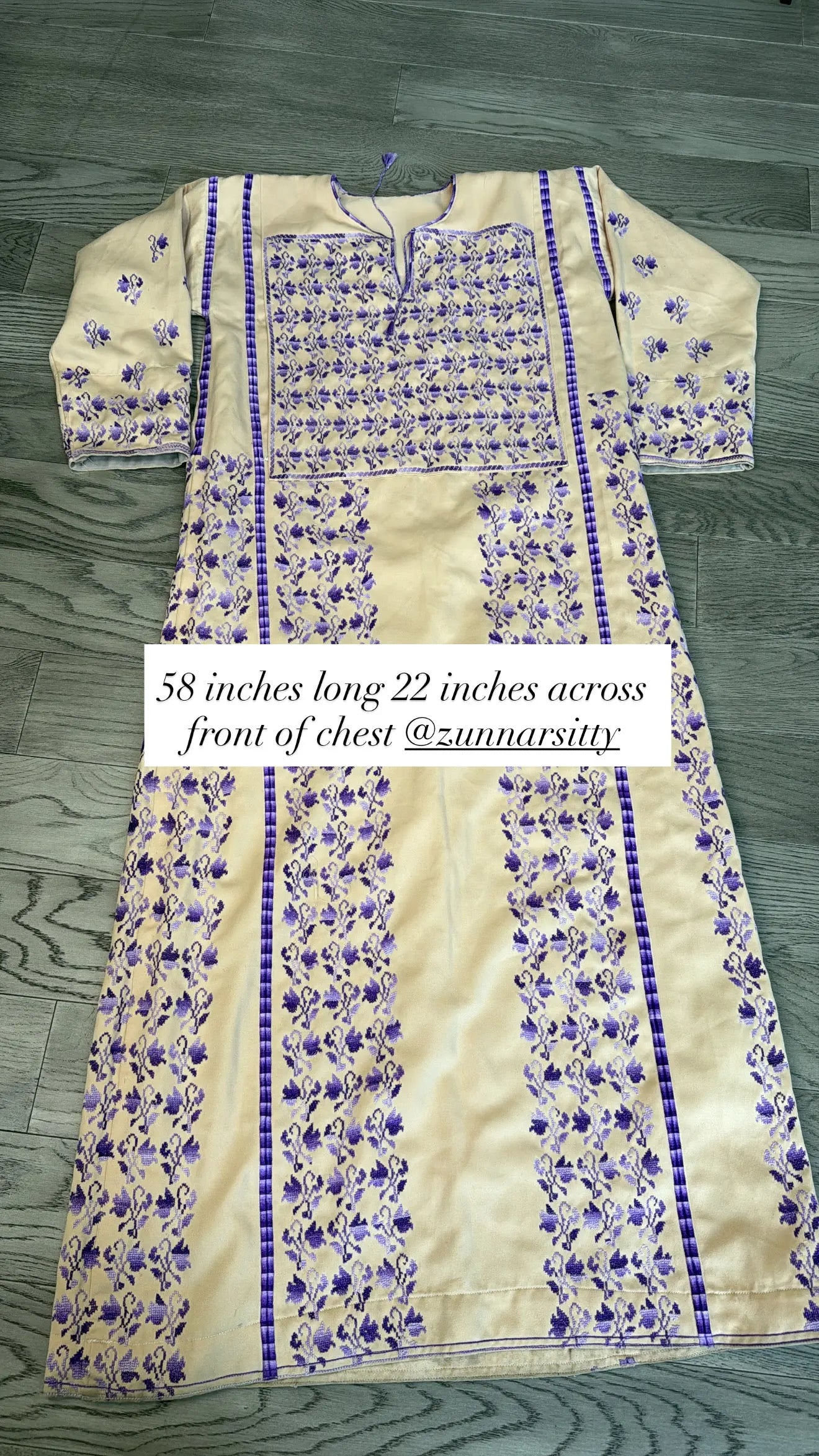 Tan and Purple Thoub Zunnar Sitty