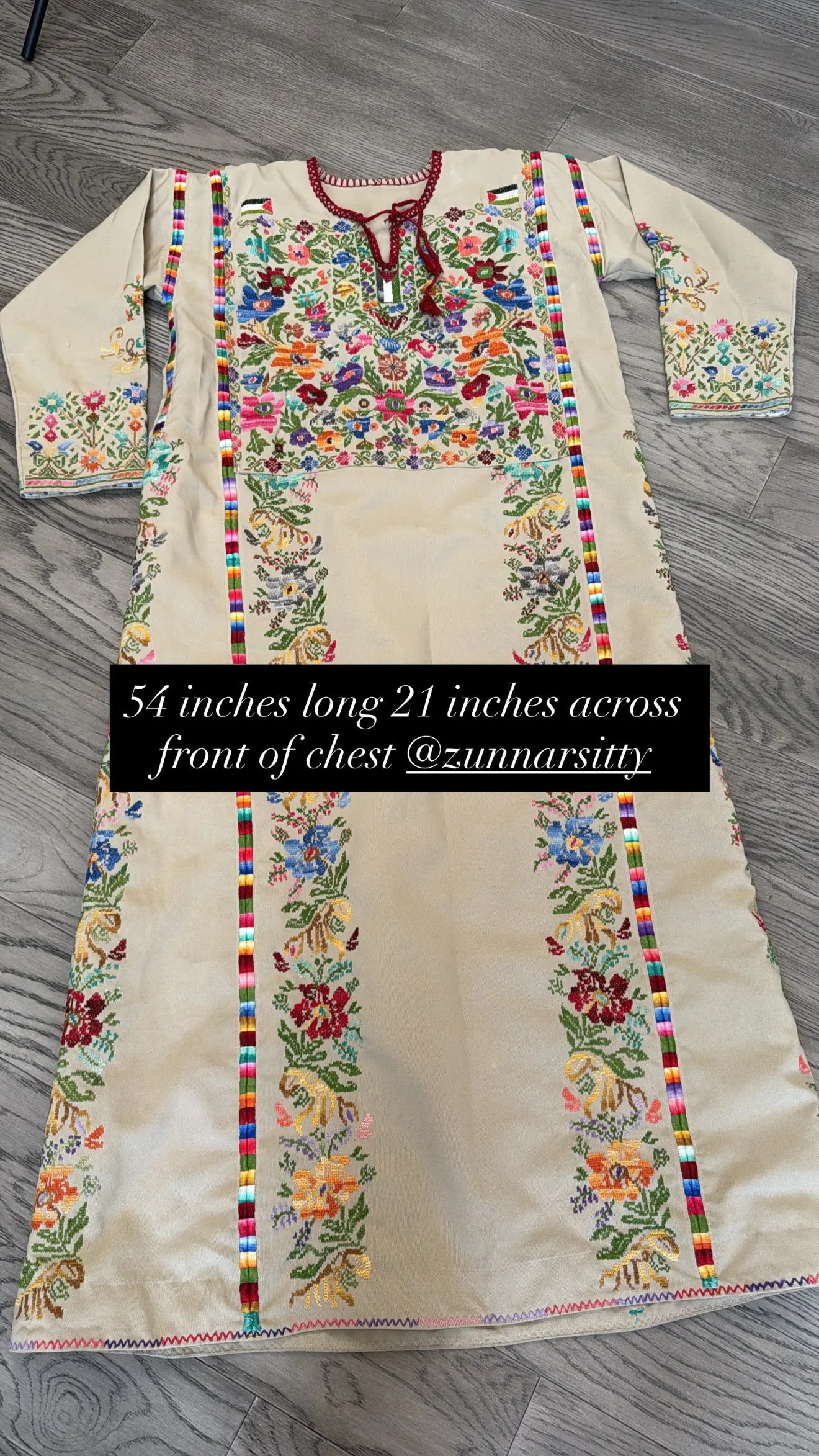 Cream Floral Thoub Zunnar Sitty