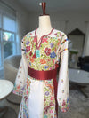 White Floral Thoub Zunnar Sitty