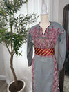Grey and pink Thoub Zunnar Sitty