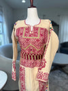 Tan and Red Thoub Zunnar Sitty
