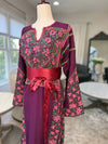 Burgandy Floral Thoub Zunnar Sitty
