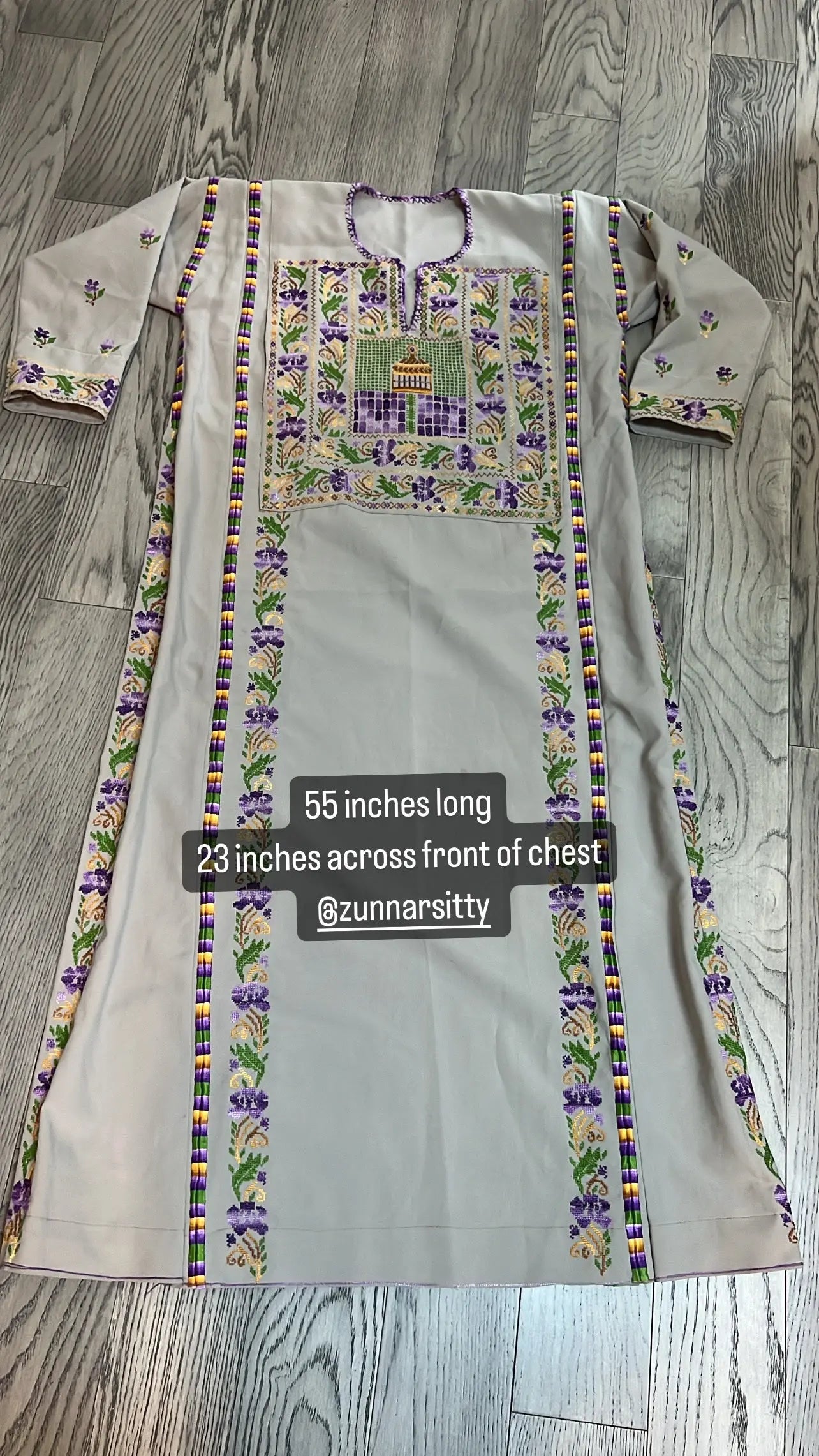 Light Grey Aqsa Thoub - Zunnar Sitty