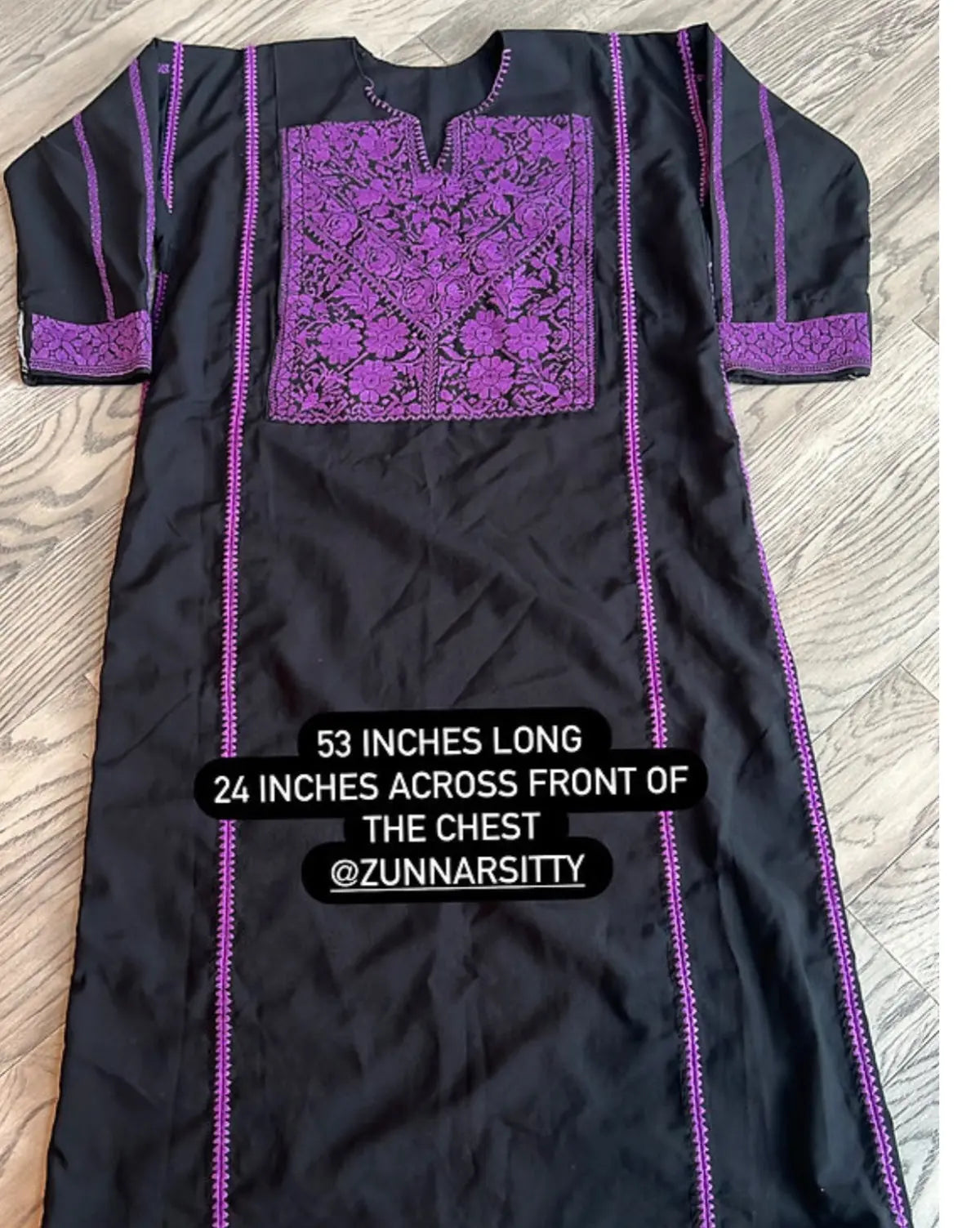 Black and Purple Thoub - Zunnar Sitty