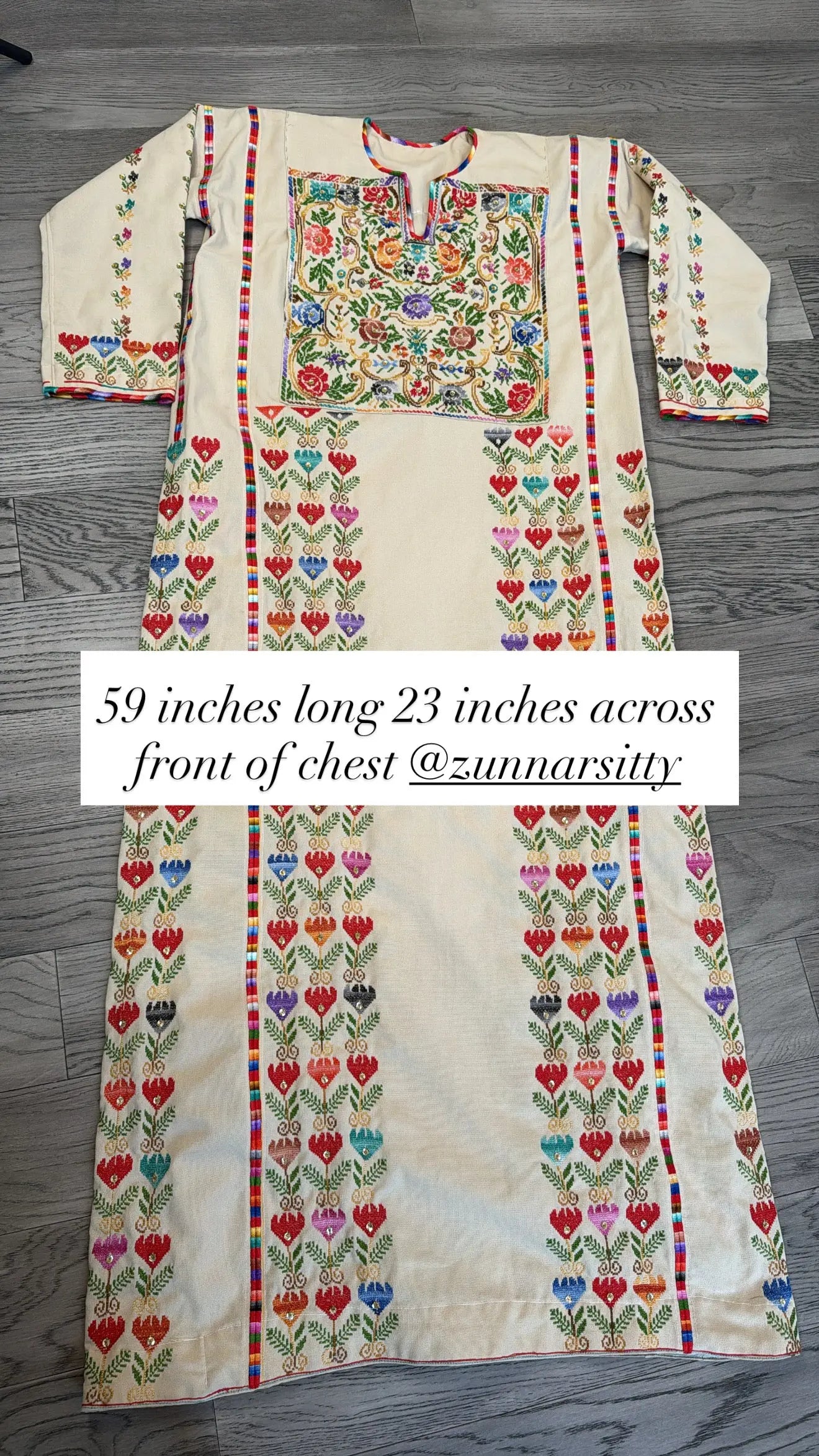 Tan and Floral Thoub Zunnar Sitty