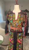 Black Floral Thoub Zunnar Sitty