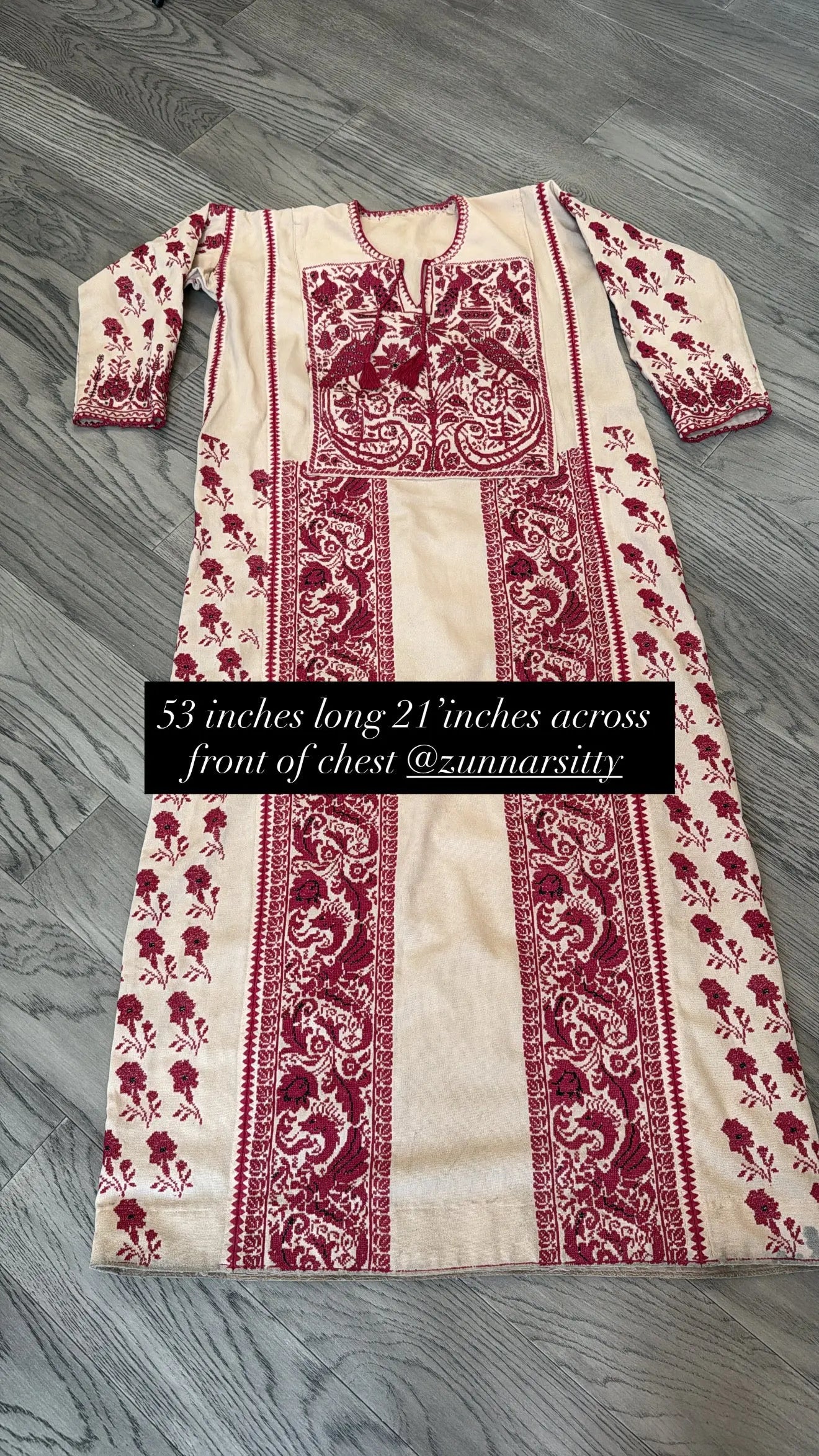 Tan and Red Thoub Zunnar Sitty