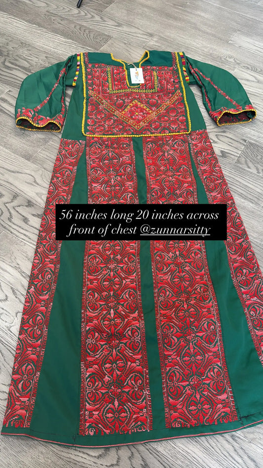 Green and orange Thoub Zunnar Sitty