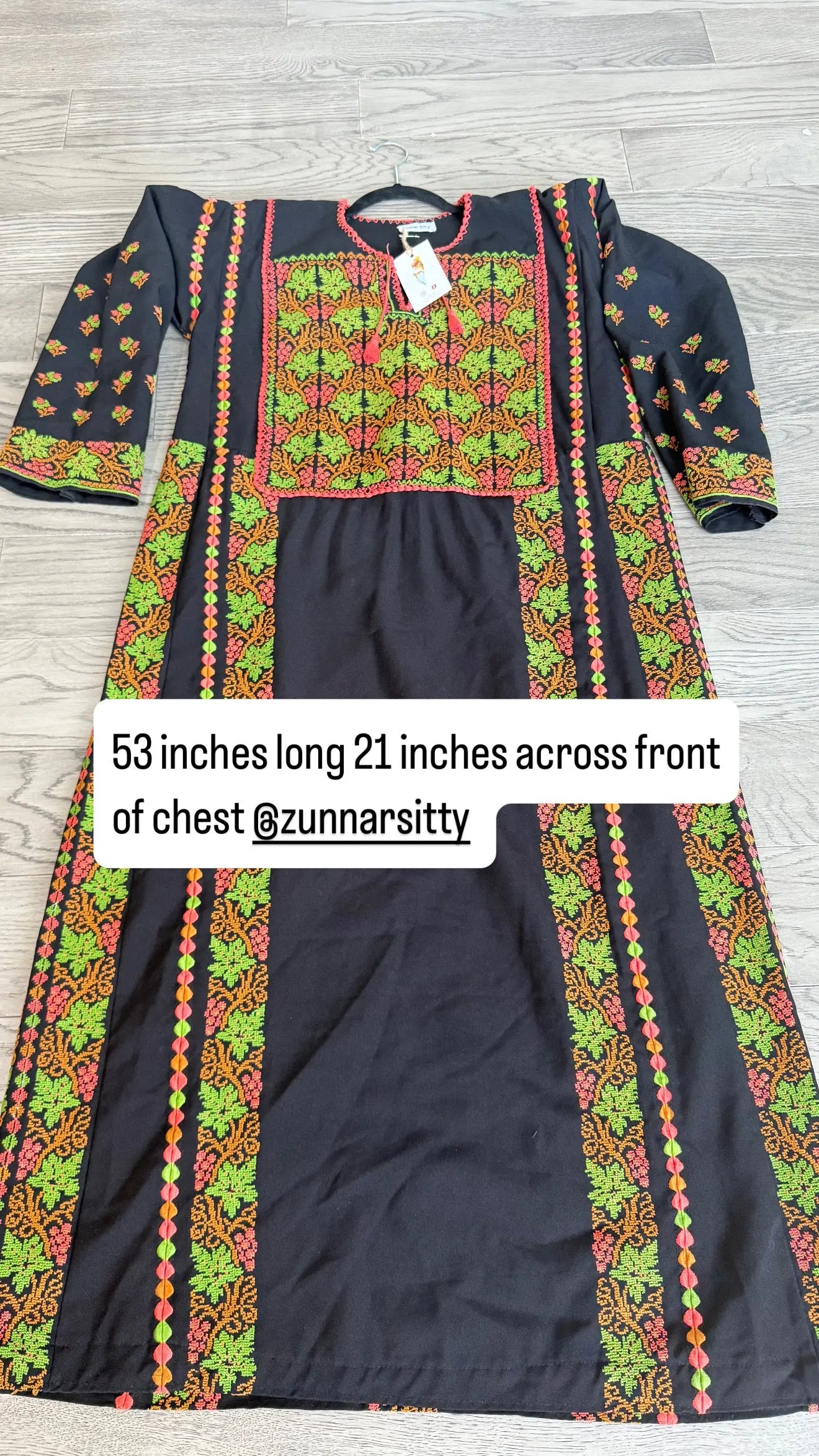Black Thoub Zunnar Sitty
