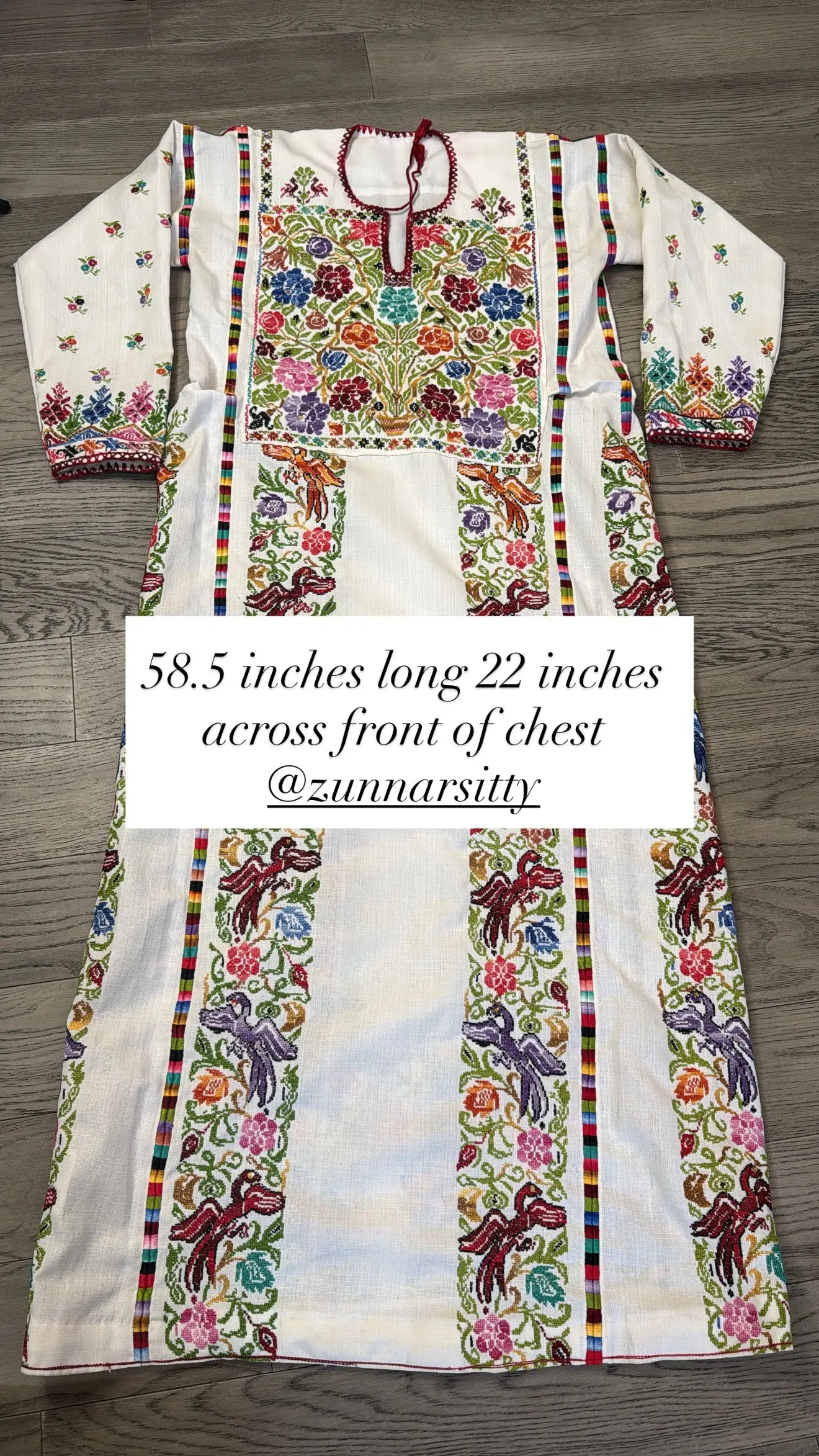 White Floral Thoub Zunnar Sitty