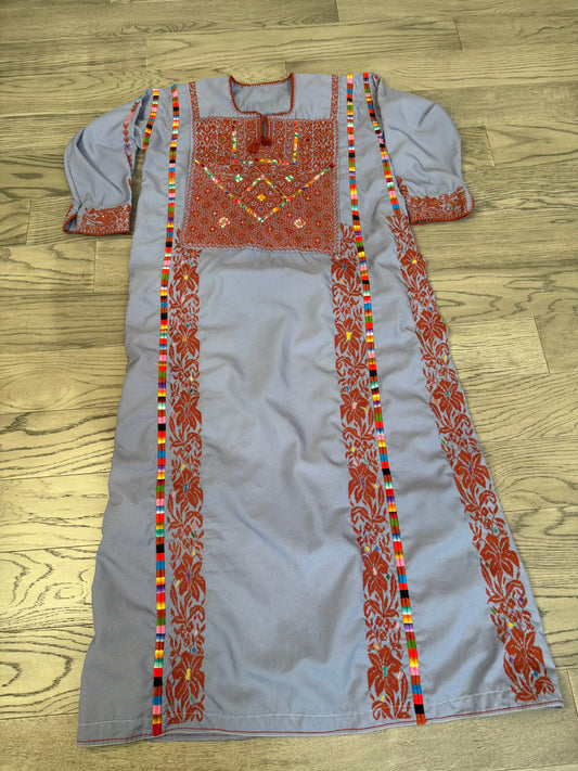 Blue and Red Thoub Zunnar Sitty