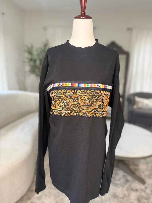 Black And Brown Tatreez Tee Zunnar Sitty