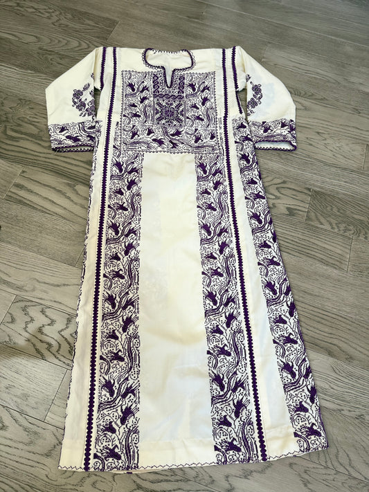 Purple and cream Thoub