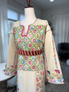 Cream Floral Thoub Zunnar Sitty