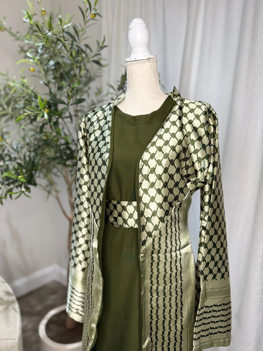 Satin Kuffiya Abaya Zunnar Sitty