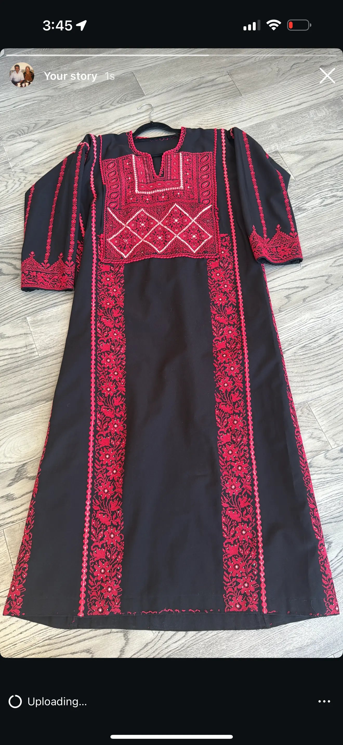 Red and Black Thoub Zunnar Sitty