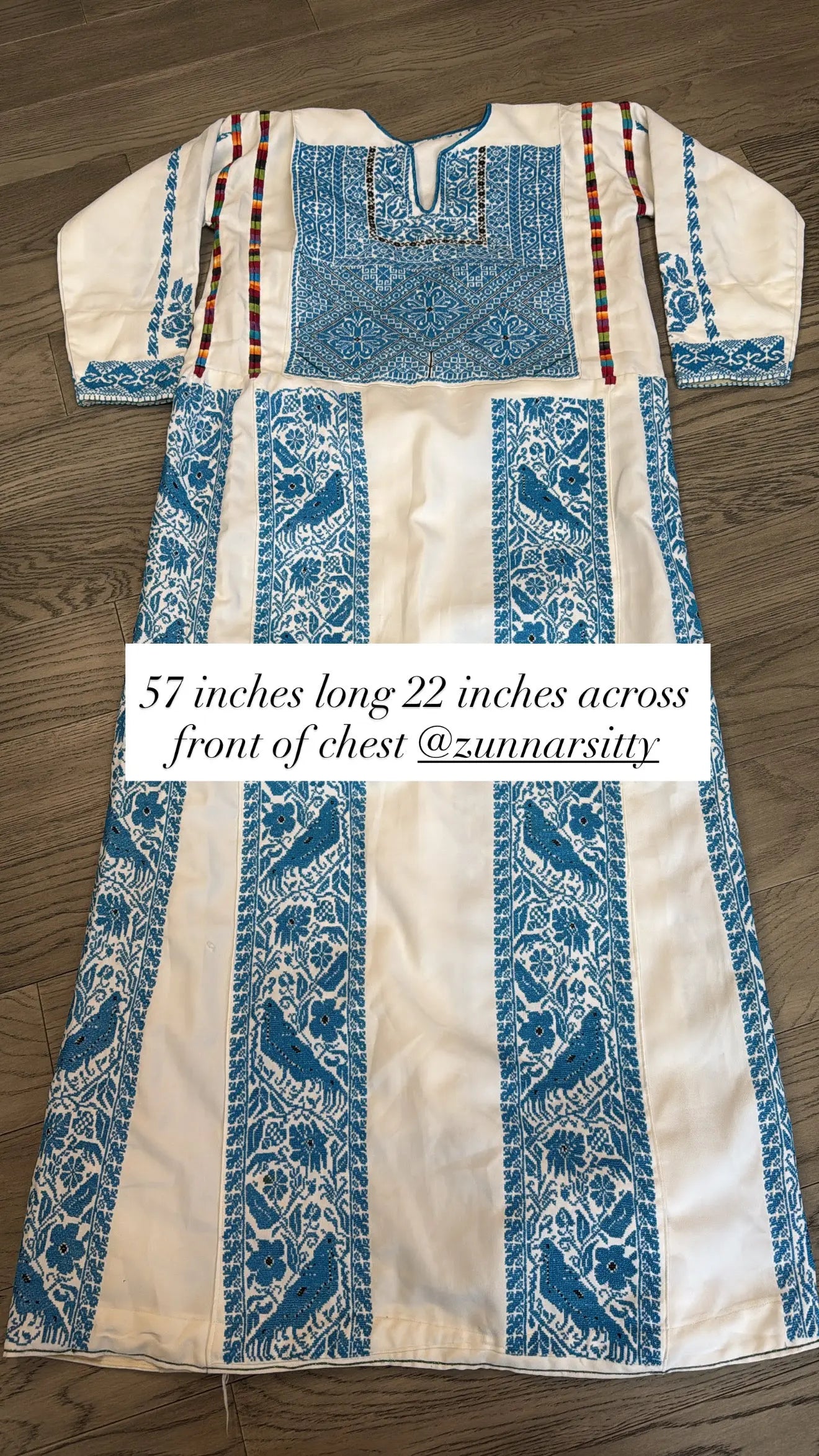 Blue and White Thoub Zunnar Sitty