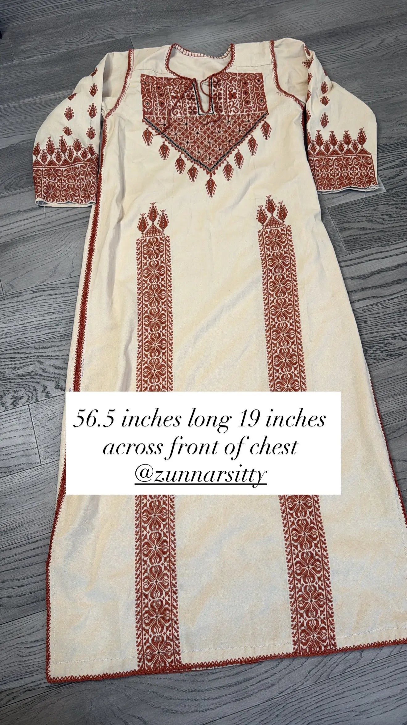 Cream and Brown Thoub Zunnar Sitty