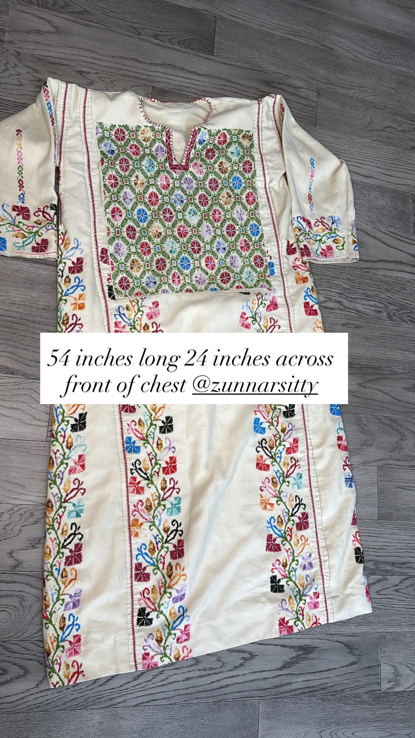 Cream Floral Thoub Zunnar Sitty