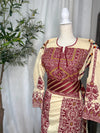 Red and Cream Thoub Zunnar Sitty
