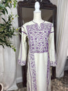 White and Purple Thoub Zunnar Sitty