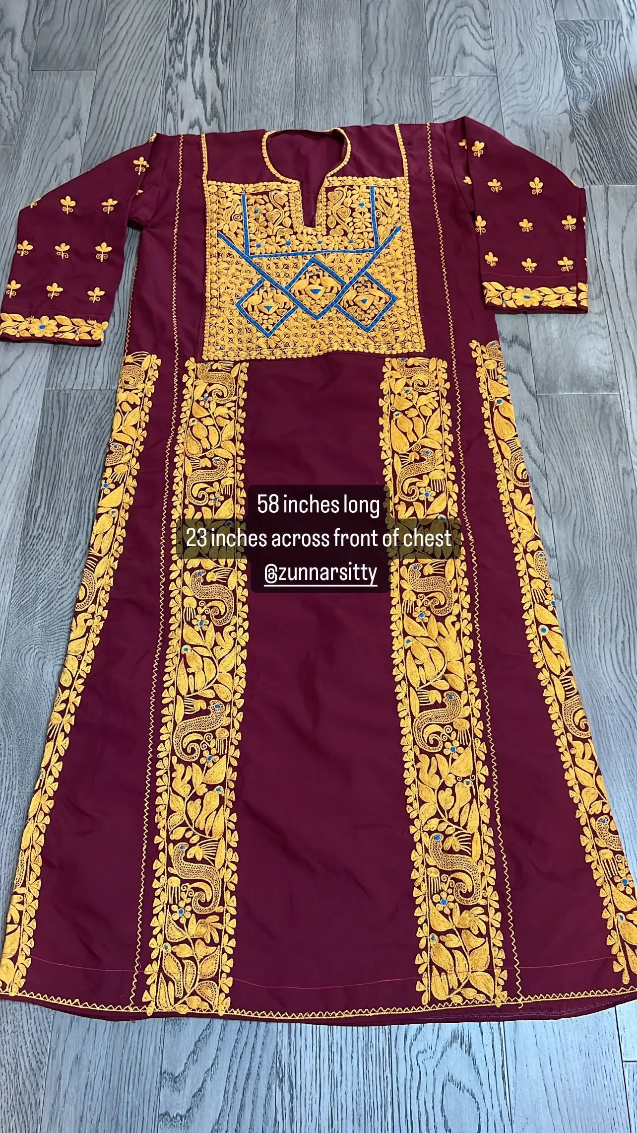 Burgundy Thoub - Zunnar Sitty
