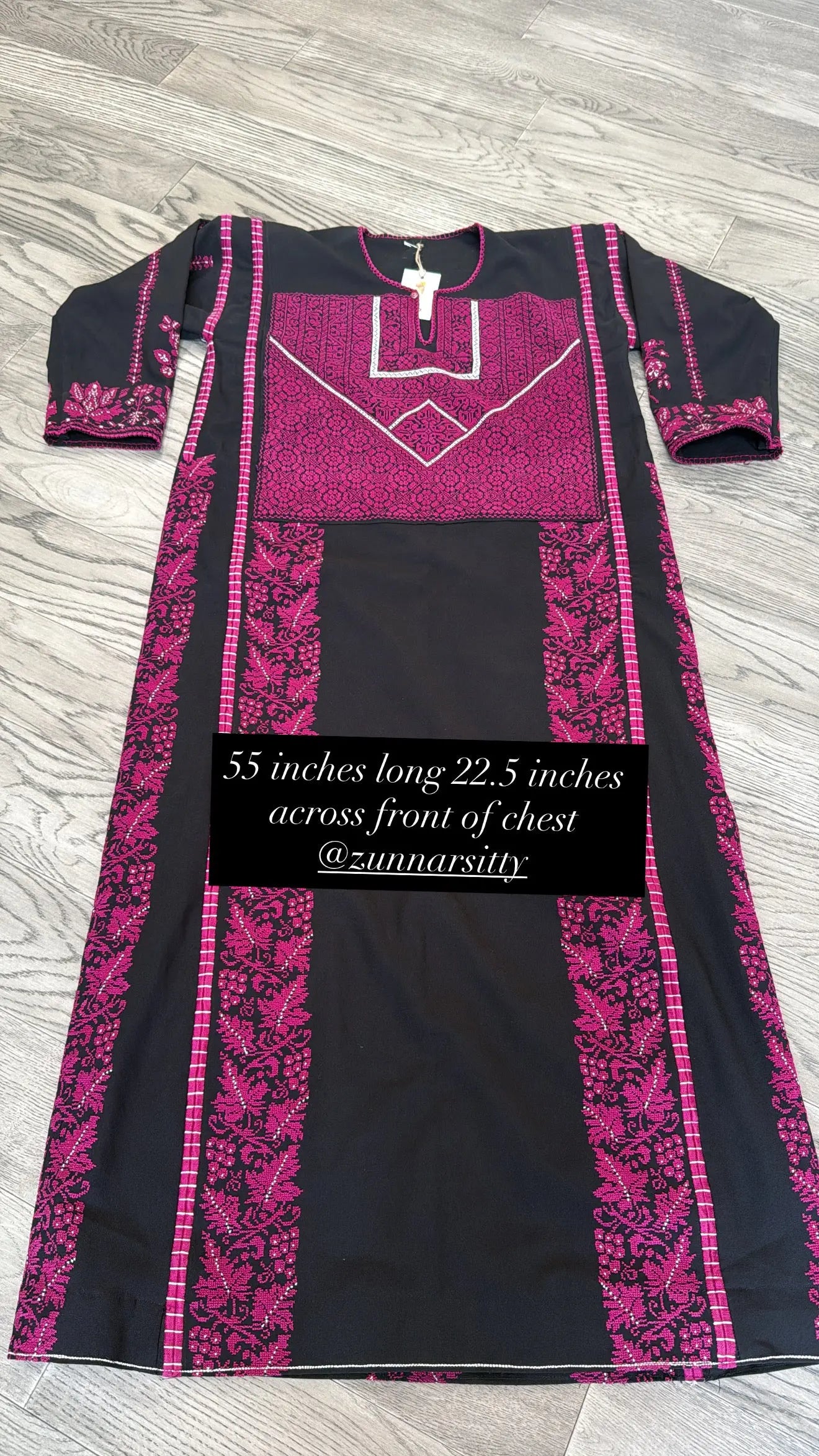 Black and Pink Thoub Zunnar Sitty