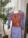 Blue and Red Thoub Zunnar Sitty