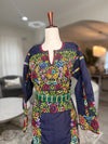 Navy Floral Thoub Zunnar Sitty