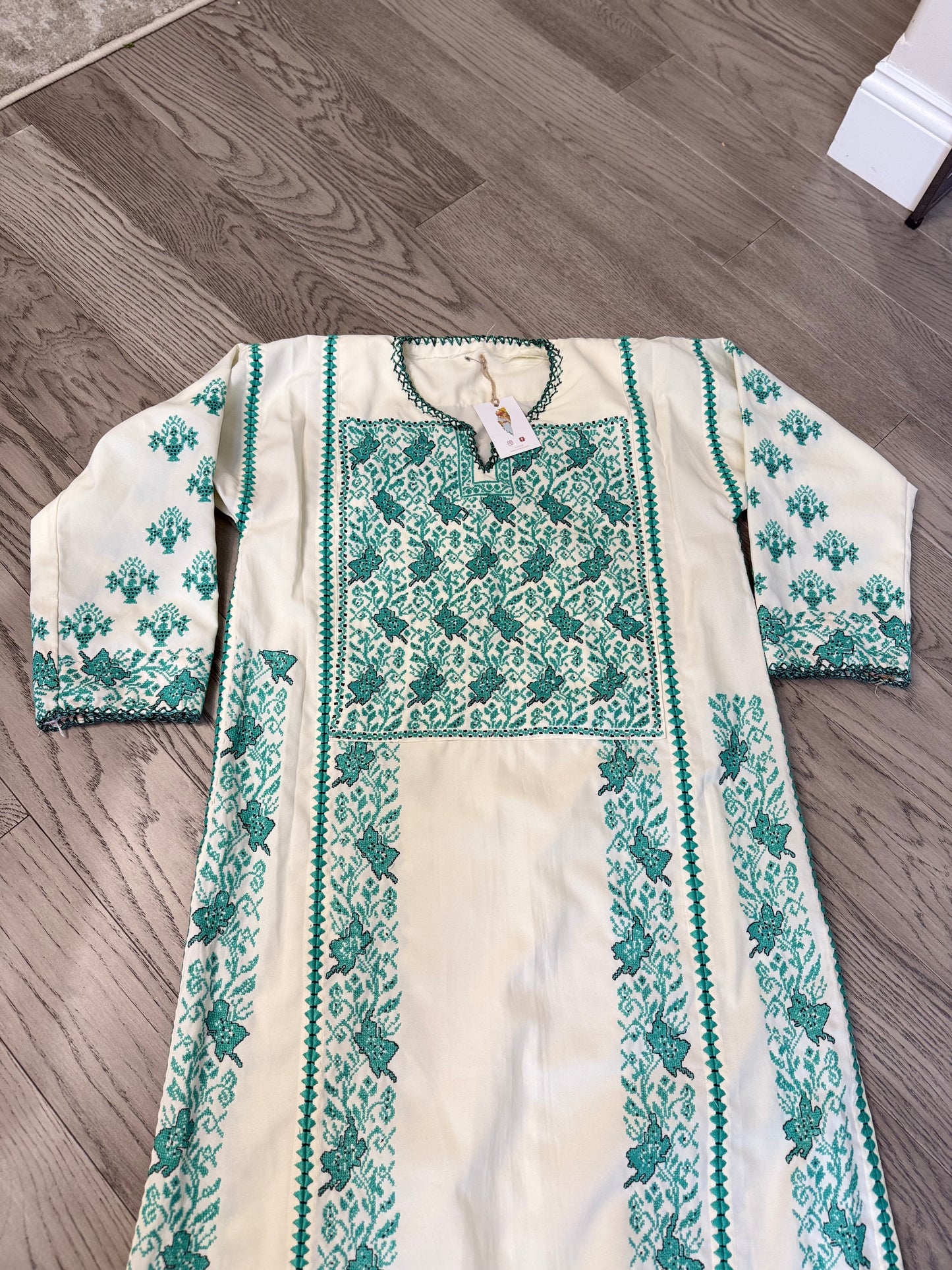 Teal and Cream Thoub