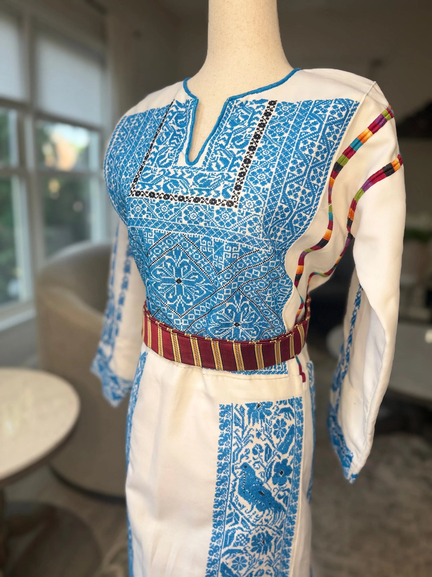 Blue and White Thoub Zunnar Sitty