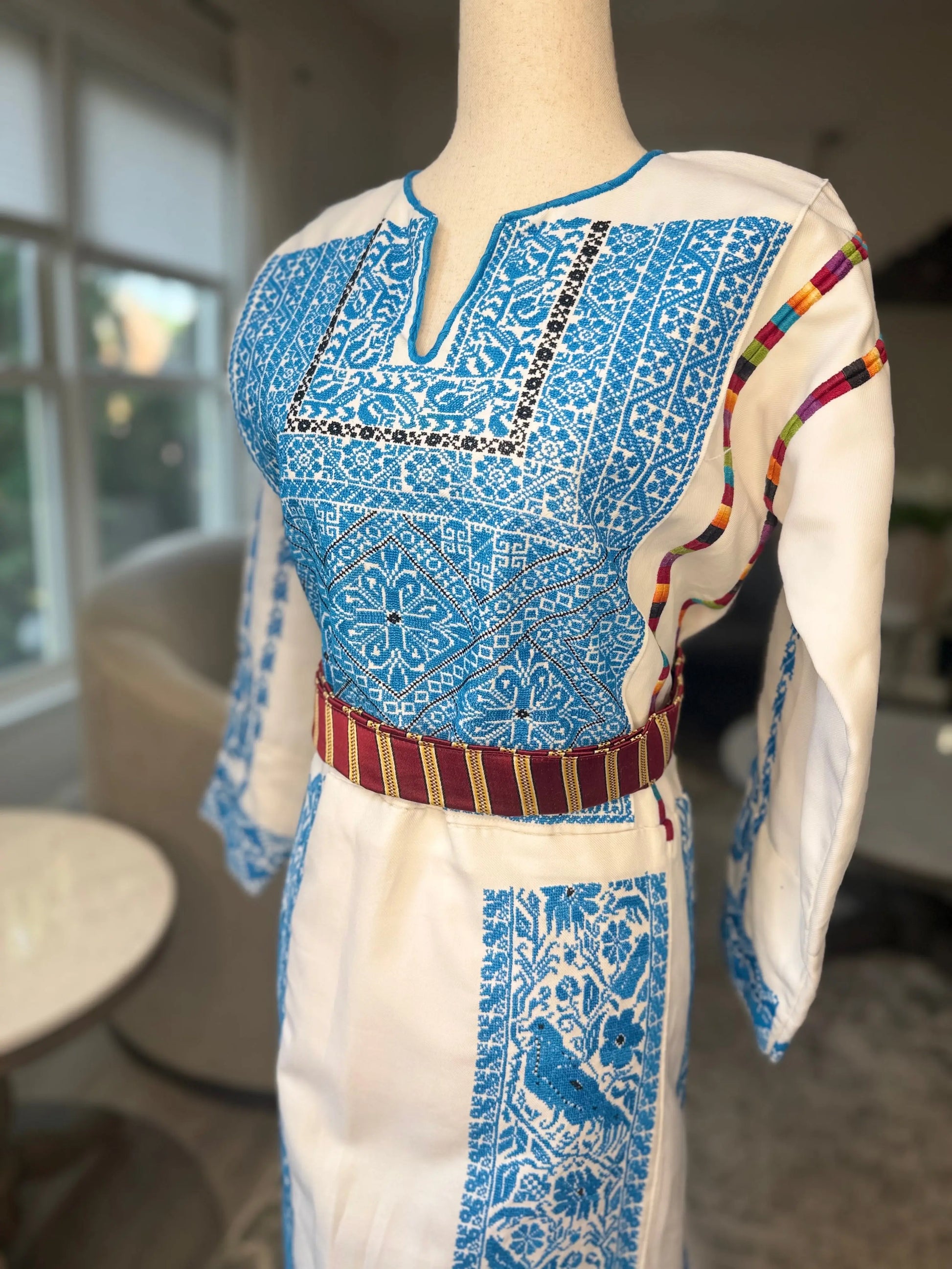 Blue and White Thoub Zunnar Sitty
