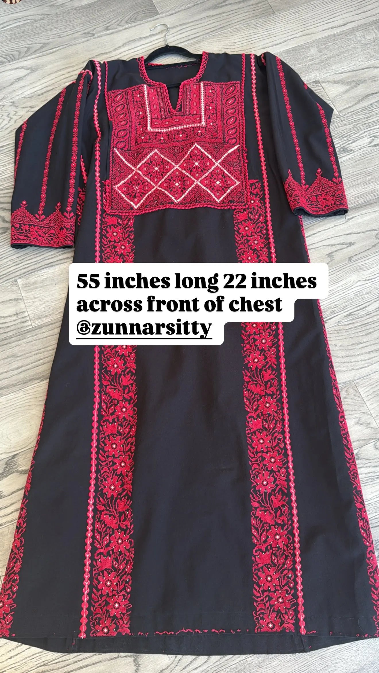 Red and Black Thoub Zunnar Sitty