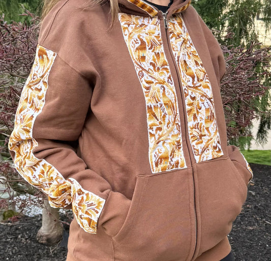 Brown Tatreez Zip Up - Zunnar Sitty