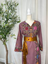 Mauve Floral Thoub Zunnar Sitty