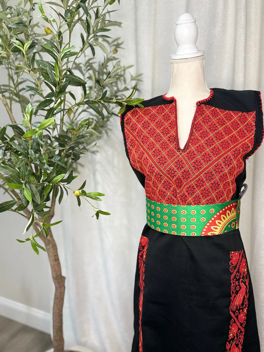 Red and Black Thoub Zunnar Sitty