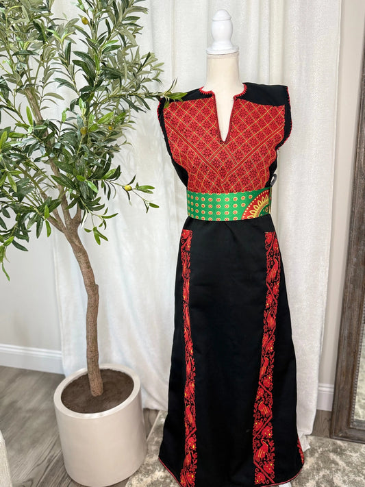 Red and Black Thoub Zunnar Sitty