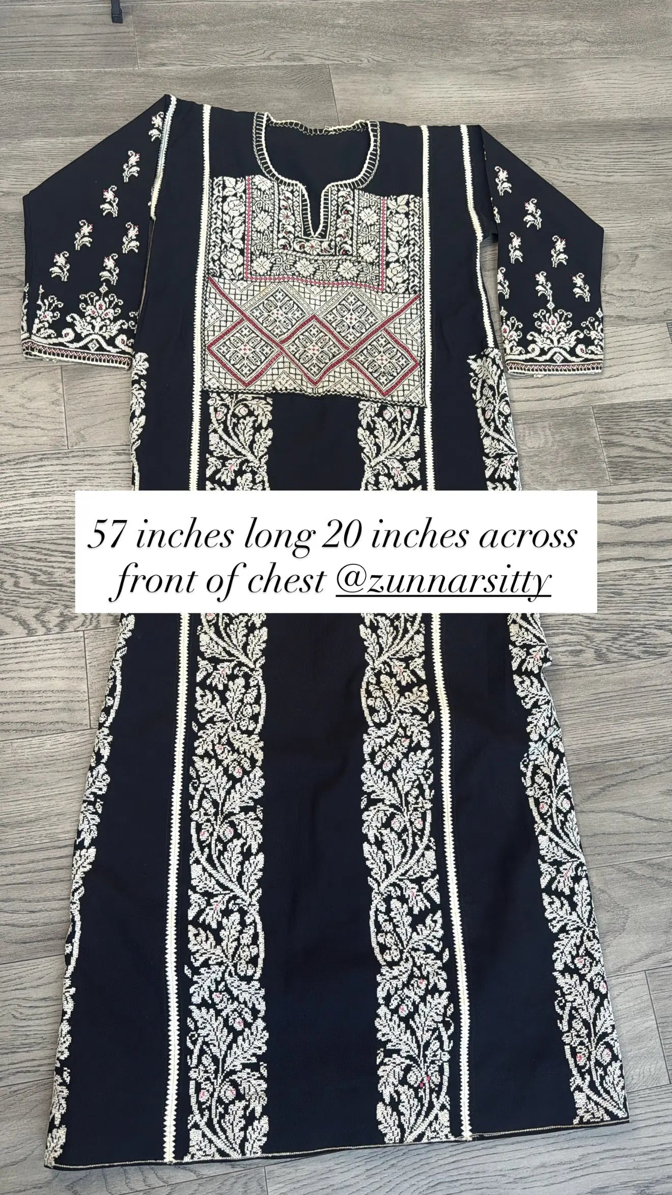 Black and Cream Thoub Zunnar Sitty
