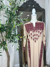 Cream and Burgandy Thoub Zunnar Sitty