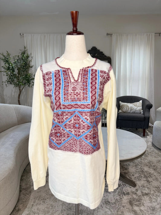 Handstiched Red and Blue Kabba Zunnar Sitty