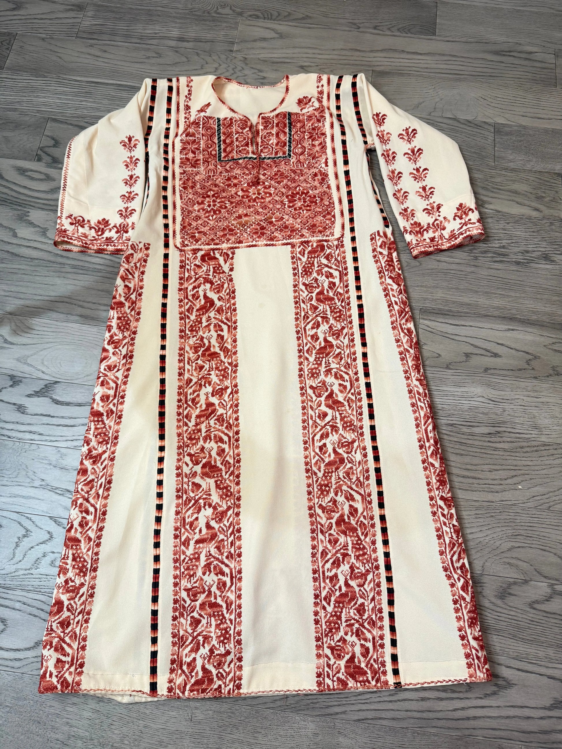 Cream and Brown Thoub Zunnar Sitty