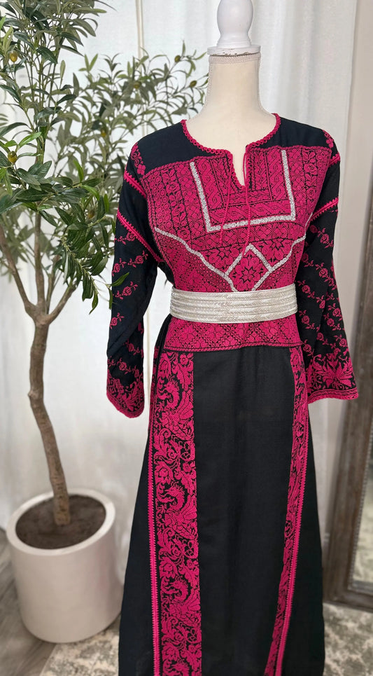 Black and Pink Thoub Zunnar Sitty