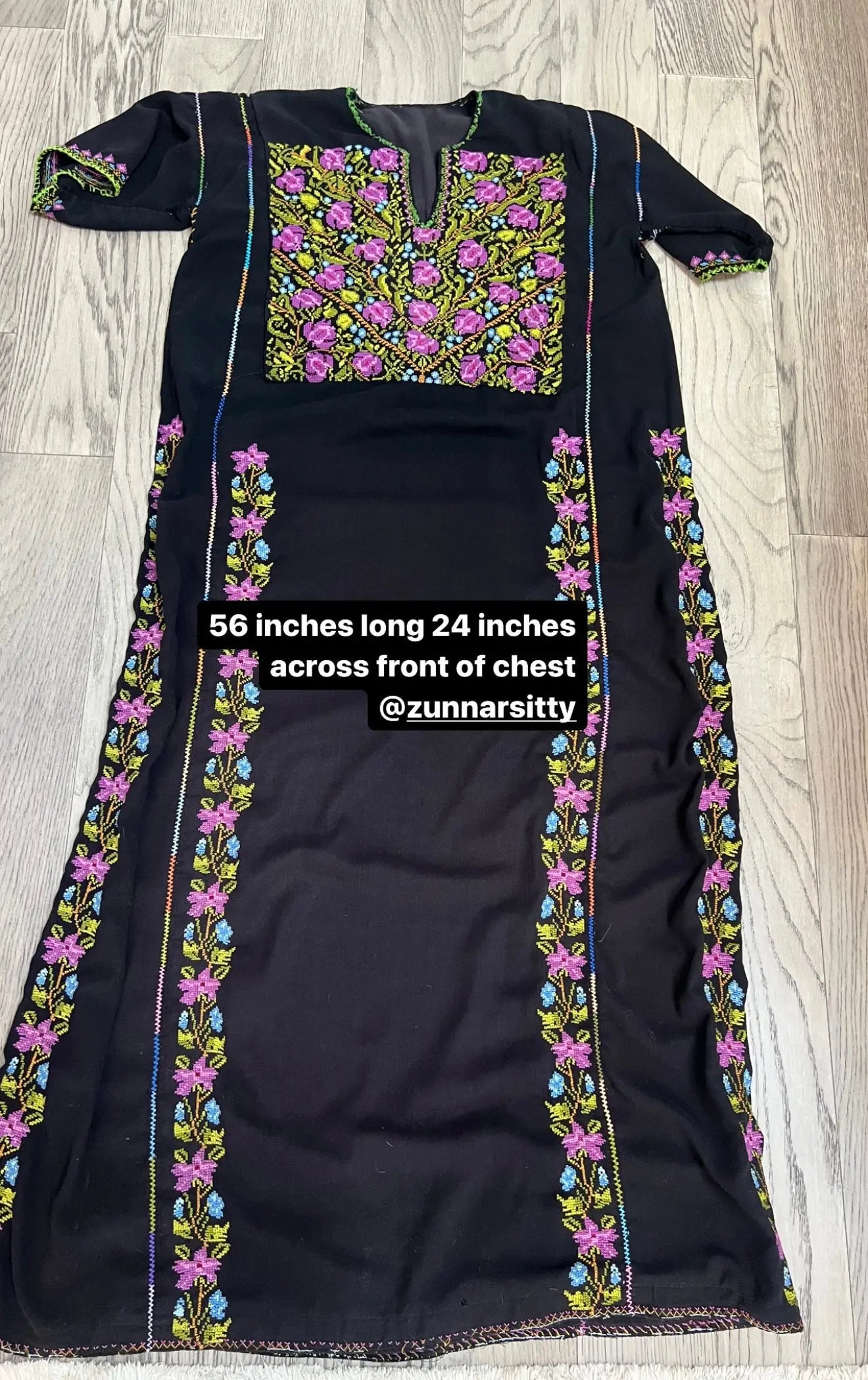Black and Purple Short Sleeve Thoub Zunnar Sitty