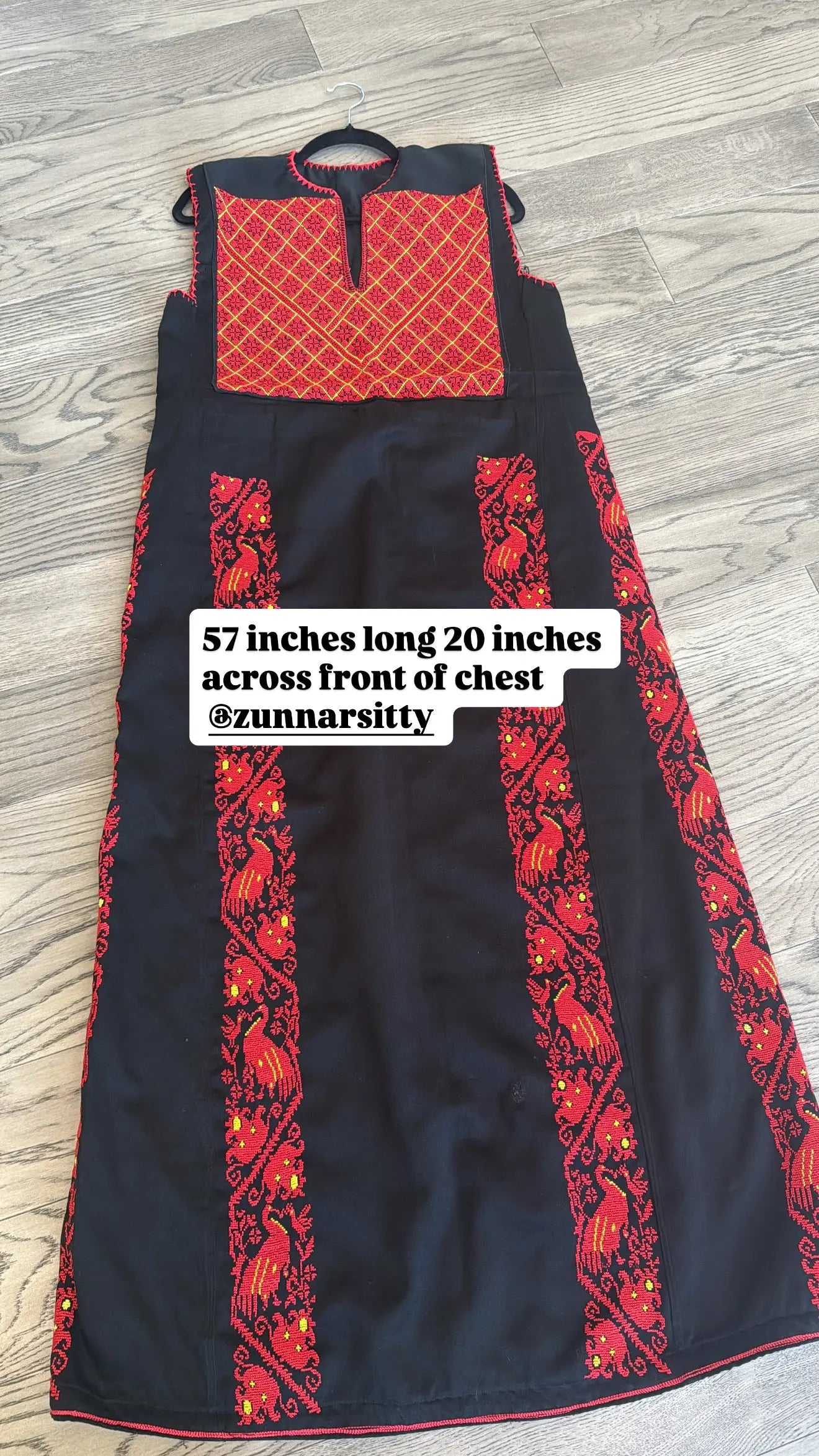Red and Black Thoub Zunnar Sitty