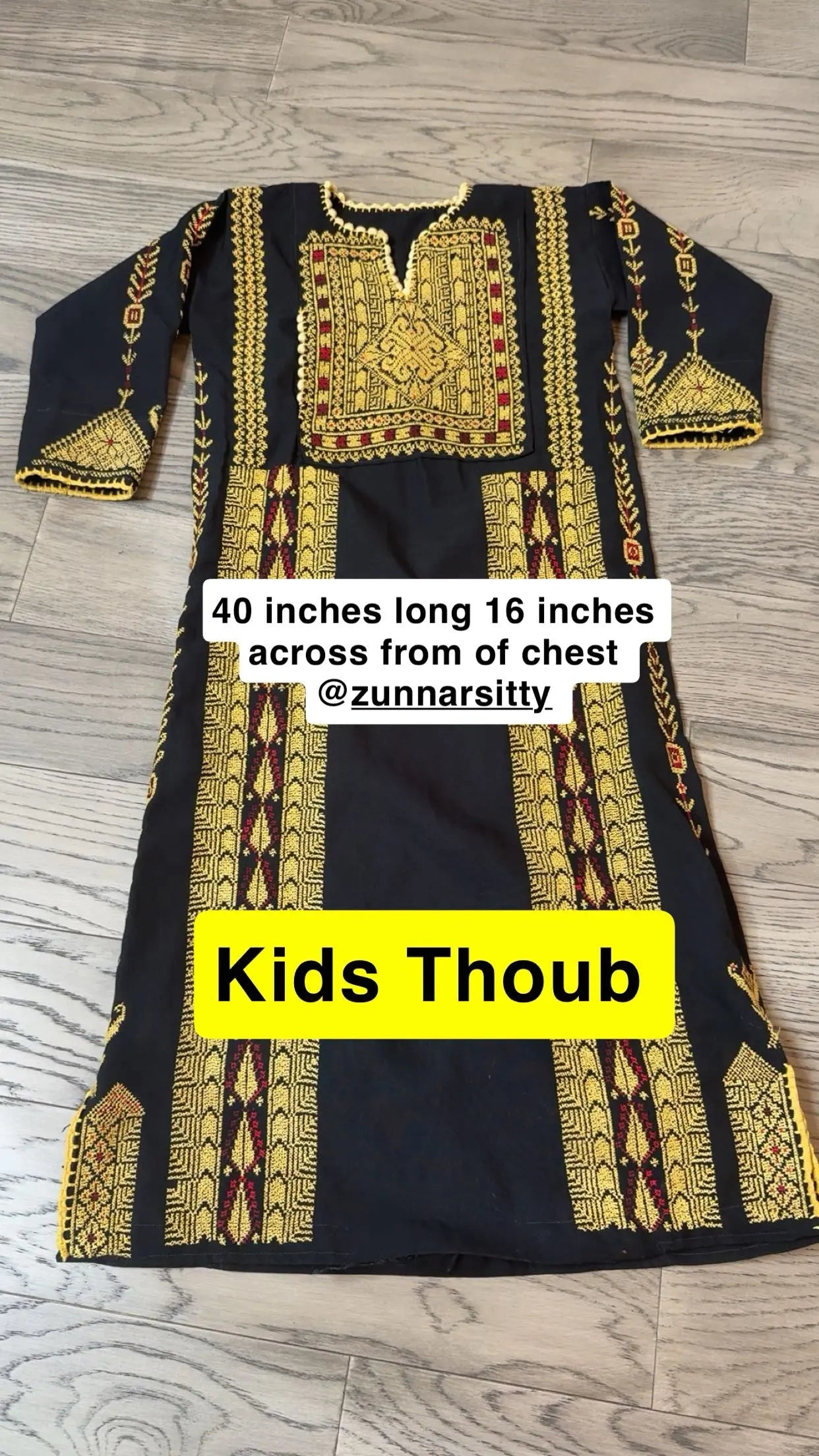 Kids Thoub Zunnar Sitty
