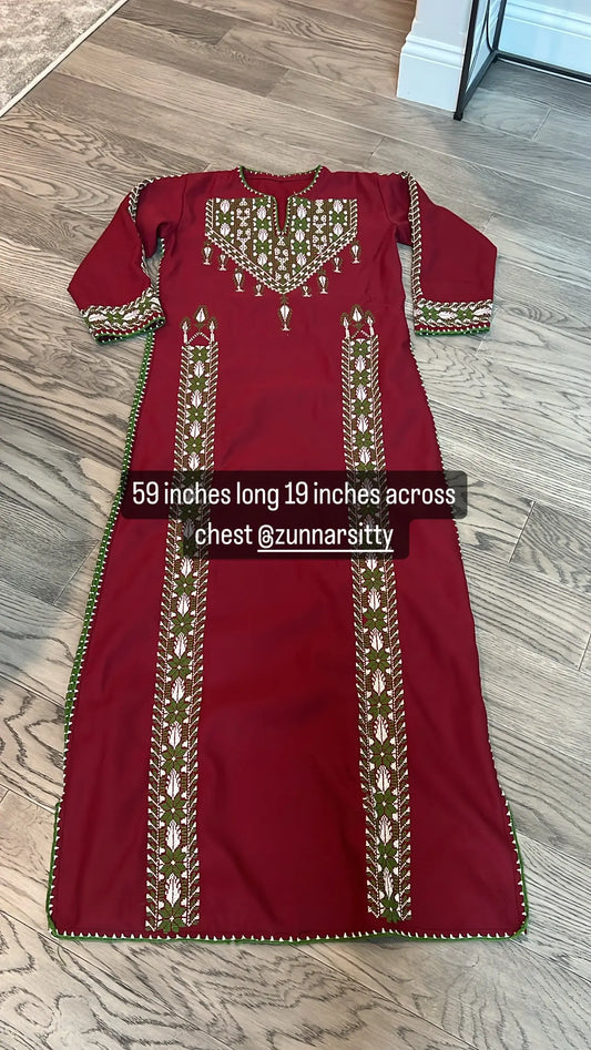 Burgandy Thoub - Zunnar Sitty