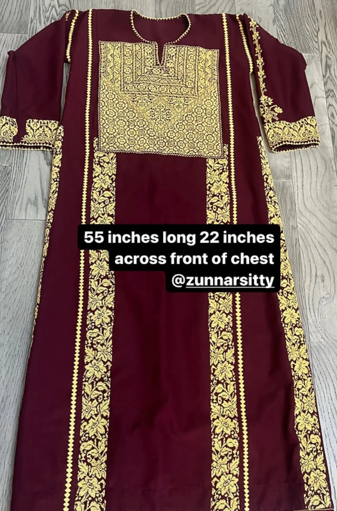 Burgundy Thoub - Zunnar Sitty