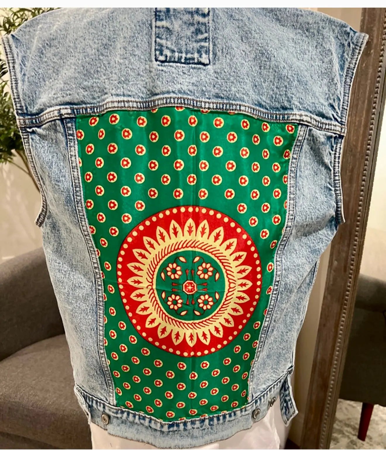 Sitty Scarf Jean Vest - Zunnar Sitty