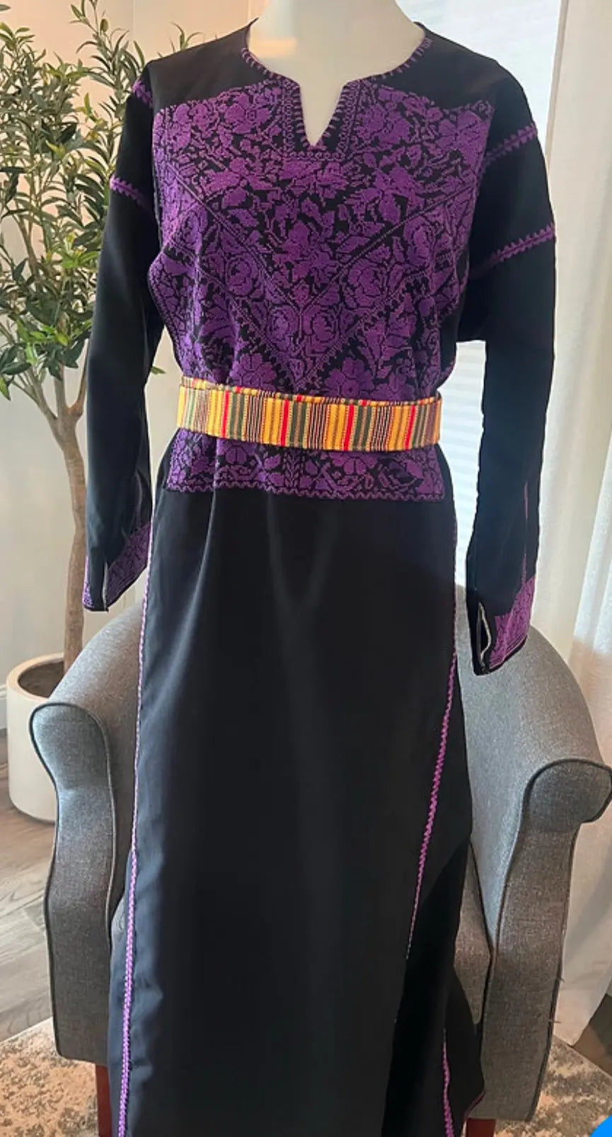 Black and Purple Thoub - Zunnar Sitty