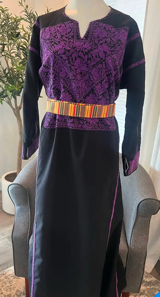 Black and Purple Thoub - Zunnar Sitty